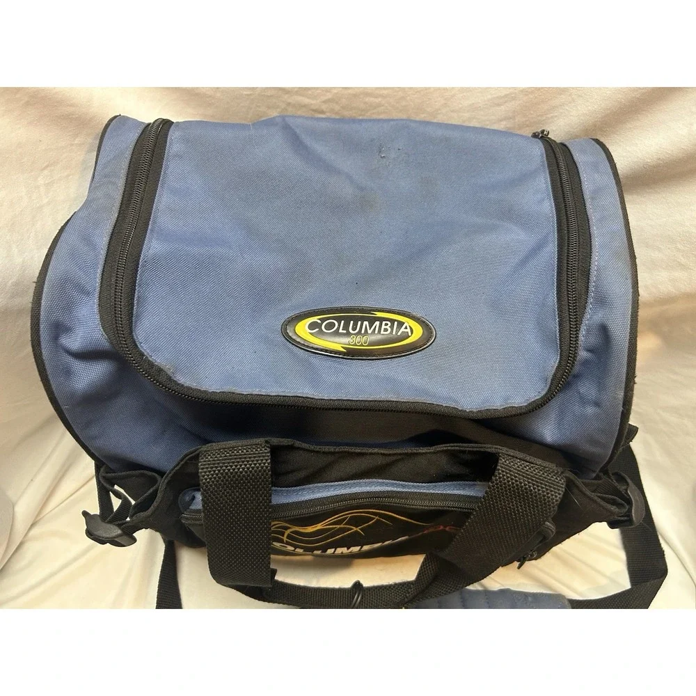 Columbia 300 Single Ball Tote Bowling Bag Blue with Zip Compartments and Strap